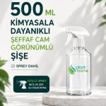 00 ML Sprey Şişe - Kimyasala Dayanıklı Şeffaf Cam Görünümlü Boş Sprey Şişesi | Bitki Sulama, Temizlik ve Dezenfektan Kullanımı