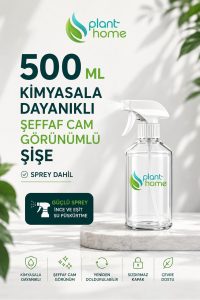 00 ML Sprey Şişe - Kimyasala Dayanıklı Şeffaf Cam Görünümlü Boş Sprey Şişesi | Bitki Sulama, Temizlik ve Dezenfektan Kullanımı