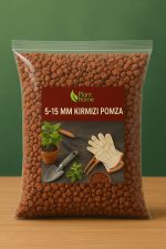 Kırmızı Pomza Taşı 5-15 Mm 5 Litre Volkanik Cürüf Ponza Taşı Lav Kırığı