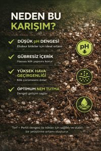 Etobur Bitki Toprağı 5 Litre – Düşük pH Torf Perlit Karışımı | Gübre İçermez, Profesyonel Substrat - Görsel 3