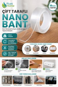 Extra Güçlü Çift Taraflı Nano Bant 18mm 2 Metre Halı Sabitleme Duvar Çerçeve ve Aksesuar Montaj Bandı - Görsel 3