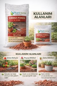 Kırmızı Pomza 10 Litre (5-15 mm) – Bitki Toprağı Drenaj Taşı | Saksı, Peyzaj ve Bahçe Kullanımı | - Görsel 2
