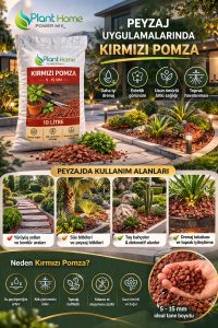Kırmızı Pomza 10 Litre (5-15 mm) – Bitki Toprağı Drenaj Taşı | Saksı, Peyzaj ve Bahçe Kullanımı | - Görsel 4