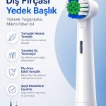Şarjlı Diş Fırçası Yedek Başlığı – Yuvarlak Uçlu, Derinlemesine Temizlik - Şarjlı Cihazlara Uyumlu