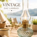Vintage Cam Gaz Lambası – Dekoratif Aydınlatma | Nostaljik Şık Ortam Lambası