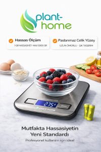 Hassas Dijital Mutfak Terazisi 5KG | 1 Gr Hassasiyet | Paslanmaz Çelik Profesyonel Tartı