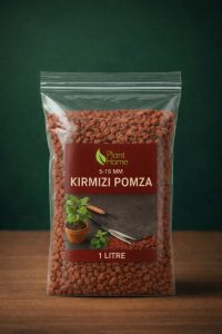 Kırmızı Pomza 5–15 mm | Saksı Drenaj Taşı | Kök Havalandırıcı Doğal Pomza – 1 Litre