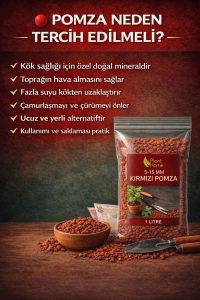 Kırmızı Pomza 5–15 mm | Saksı Drenaj Taşı | Kök Havalandırıcı Doğal Pomza – 1 Litre - Görsel 4
