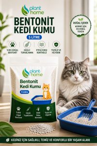 Bentonit Kedi Kumu 5 Litre – Doğal Topaklanan, Güçlü Koku Kontrolü, Yüksek Emilim - Görsel 2