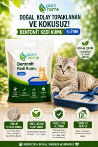 Bentonit Kedi Kumu 5 Litre – Doğal Topaklanan, Güçlü Koku Kontrolü, Yüksek Emilim - Görsel 3