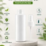 100 ML Parmak Sprey Şişe Polietilen (PE) | Kolonya, Parfüm, Dezenfektan ve Kozmetik İçin Sprey Şişe