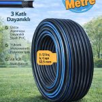 Termo Kauçuklu Bahçe Hortumu 20 Metre 3 Katlı Dayanıklı Su Sulama ve Araç Yıkama Hortumu