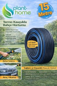 Termo Kauçuklu Bahçe Hortumu 15 Metre | 3 Katlı Dayanıklı Yapı | Su Sulama ve Yıkama Hortumu - Görsel 3