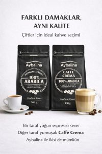 Muhteşem aromalı Espresso ve Caffè Crema, %100 Arabica çekirdeklerle , Elit ikili 500 g + 500 g