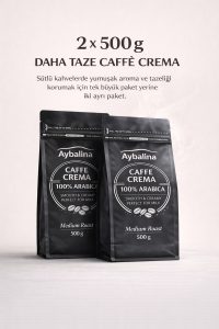 Muhteşem içimli Caffè Crema, seçkin Arabica çekirdeklerden üretilmiş elit kahve keyfi 500 + 500 g