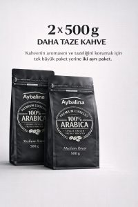 Muhteşem lezzet, elit kalite, mükemmel kavrum %100 Arabica espresso kahve çekirdeği 500 + 500 g