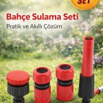 Hortum Sprey Sulama Tabancası Seti 4 Parça – Bahçe Musluk & Çeşme Bağlantı Adaptörü