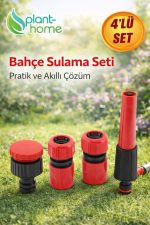 Hortum Sprey Sulama Tabancası Seti 4 Parça – Bahçe Musluk & Çeşme Bağlantı Adaptörü