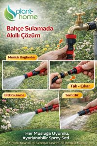Hortum Sprey Sulama Tabancası Seti 4 Parça – Bahçe Musluk & Çeşme Bağlantı Adaptörü - Görsel 2
