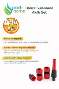 Hortum Sprey Sulama Tabancası Seti 4 Parça – Bahçe Musluk & Çeşme Bağlantı Adaptörü - Görsel 4