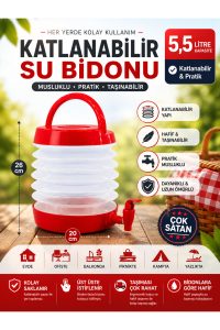 Katlanabilir Musluklu Su Bidonu 5,5 Litre – Taşınabilir, Pratik, Kamp & Piknik İçin - Görsel 2