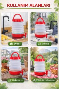 Katlanabilir Musluklu Su Bidonu 5,5 Litre – Taşınabilir, Pratik, Kamp & Piknik İçin - Görsel 5
