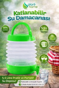Katlanabilir Su Damacanası 5,5 L – BPA İçermez, Portatif & İstiflenebilir Su Deposu