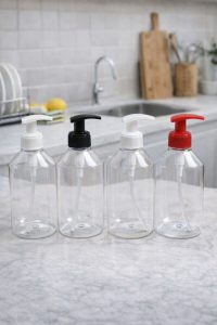 500 Ml Cam Görünümlü Şeffaf PET Şişe Seti – 4 Adet | Banyo - Şampuan - Mutfak - Deterjan - Görsel 3