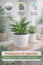 Akıllı 2’li Saksı Seti – Bone Beyaz Dekoratif Saksı + Şeffaf Üretim Saksısı | Drenajlı, Kırılmaz - Görsel 4