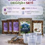 Orkide Toprağı Değişim Seti – İthal Çam Kabuğu, Coco Cips, Kil Bilyesi ve Şeffaf Saksı Seti