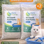 Bentonit Kedi Kumu 2’li Set 10 Litre (2×5 L) – Parfümsüz, Kolay Temizlik