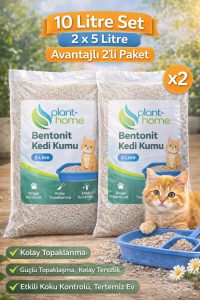 Bentonit Kedi Kumu 2’li Set 10 Litre (2×5 L) – Parfümsüz, Kolay Temizlik - Görsel 2