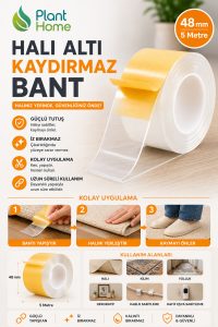 Halı Altı Kaydırmaz Bant 48mm x 5 Metre Çift Taraflı Güçlü Yapışkan Halı ve Yolluk Sabitleyici Bant - Görsel 2