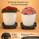 2’li Set Tekerlekli Saksı Altlığı – Bitki, Damacana ve Hava Difüzörü İçin Çok Amaçlı Taşıyıcı