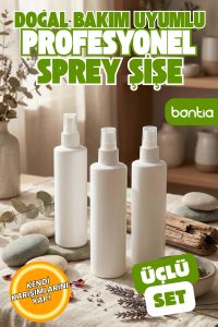Profesyonel Boş Sprey Şişe 200 ml 3'lü Set – Bitkisel Bakım & Aromaterapi