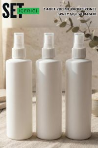 Profesyonel Boş Sprey Şişe 200 ml 3'lü Set – Bitkisel Bakım & Aromaterapi - Görsel 2