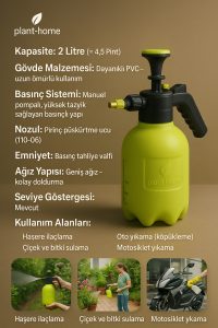 2 Litre Basınçlı İlaçlama Pompası & Köpük Püskürtücü – Bahçe ve Oto Yıkama Spreyi - Görsel 5