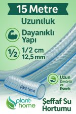 Şeffaf Su Hortumu 15 Metre 1/2 İnç 3 Katlı PVC Bahçe Sulama Hortum - Görsel 3