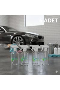 6 Adet Boş Şeffaf Sprey Şişe Seti - Kimyasallara Dayanıklı 500 ml Fısfıs Şişe - Görsel 4