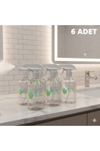 6 Adet Boş Şeffaf Sprey Şişe Seti - Kimyasallara Dayanıklı 500 ml Fısfıs Şişe - Görsel 6