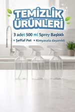 3 Adet Boş Şeffaf Sprey Şişe Seti - Kimyasallara Dayanıklı 500 ml Fısfıs Şişe - Görsel 4