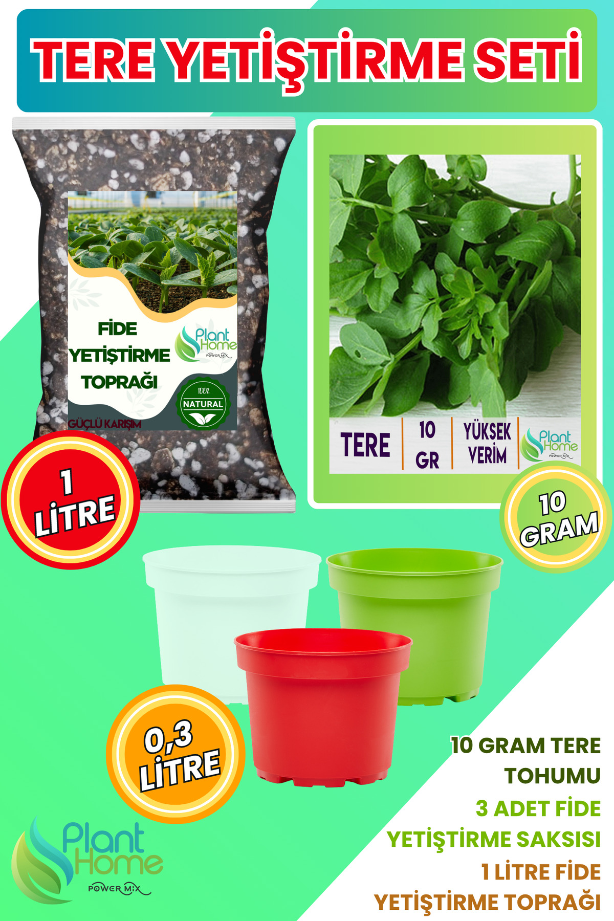 1_org_zoom-586.jpg Tere Yetiştirme Seti – Tere Tohumu + Cocopeat & Perlit Katkılı Fide Toprağı + 3’lü Drenajlı Saksı - Görsel 1