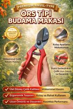 Örs Tipi Budama Makası – Mükemmel Kesim, Uzun Ömürlü Premium Çelik Bahçe Makası