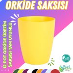 Dekoratif Orkide Dış Saksısı Sarı – Hava Alan ve Zarif Tasarımlı Saksı İç Mekan Kullanımına Uygun