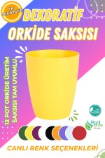 Dekoratif Orkide Dış Saksısı Sarı – Hava Alan ve Zarif Tasarımlı Saksı İç Mekan Kullanımına Uygun