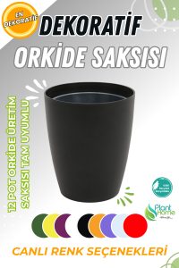 Dekoratif Orkide Dış Saksısı Siyah – Hava Alan ve Zarif Tasarımlı Saksı İç Mekan Kullanımına Uygun