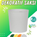 Gri 9.5 Litre Dekoratif Bitki Saksısı – İç-Dış Mekan Bitkileri İçin Uygun Saksı