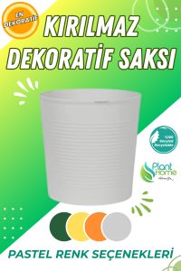 Gri 9.5 Litre Dekoratif Bitki Saksısı – İç-Dış Mekan Bitkileri İçin Uygun Saksı