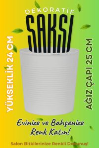 Gri 9.5 Litre Dekoratif Bitki Saksısı – İç-Dış Mekan Bitkileri İçin Uygun Saksı - Görsel 3
