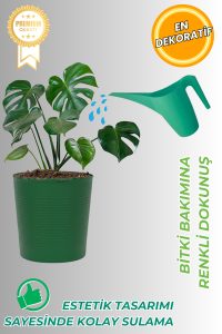 Turkuaz Sulama Kabı 1 Litre – Modern Tasarımlı Bitki Sulama Kabı - Çiçek, Saksı ve Bahçe Kullanımı - Görsel 2